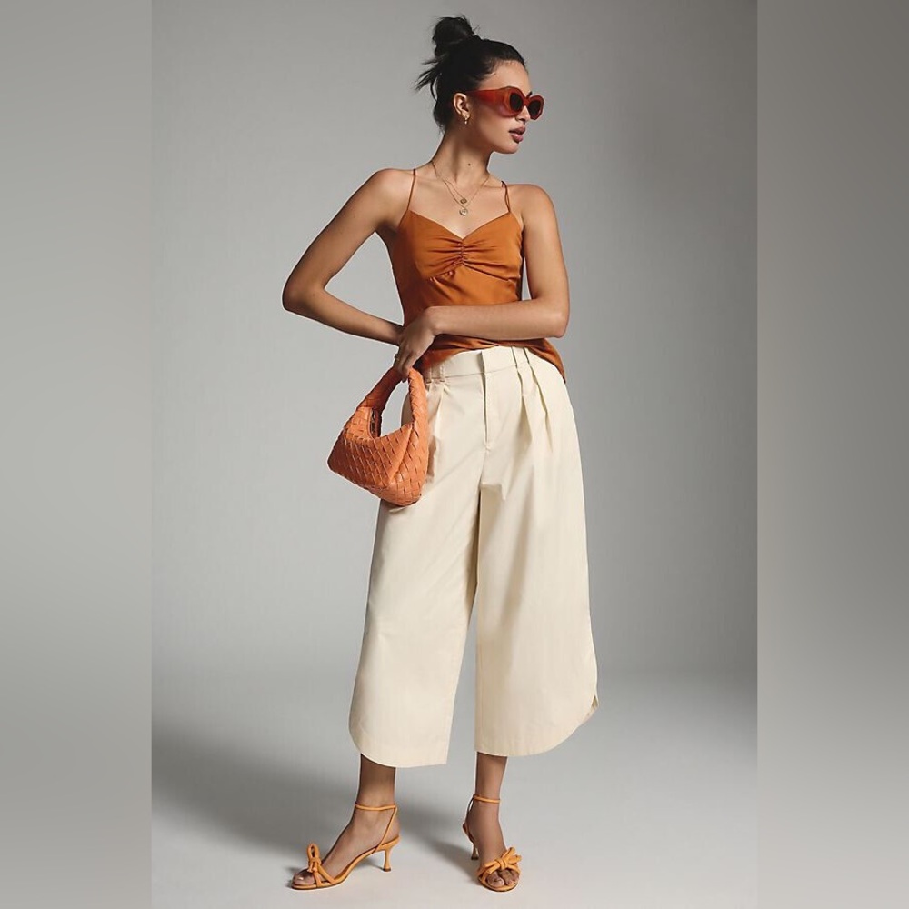 Anthropologie Mare Mare Curved Hem Chino Wide Leg Pants